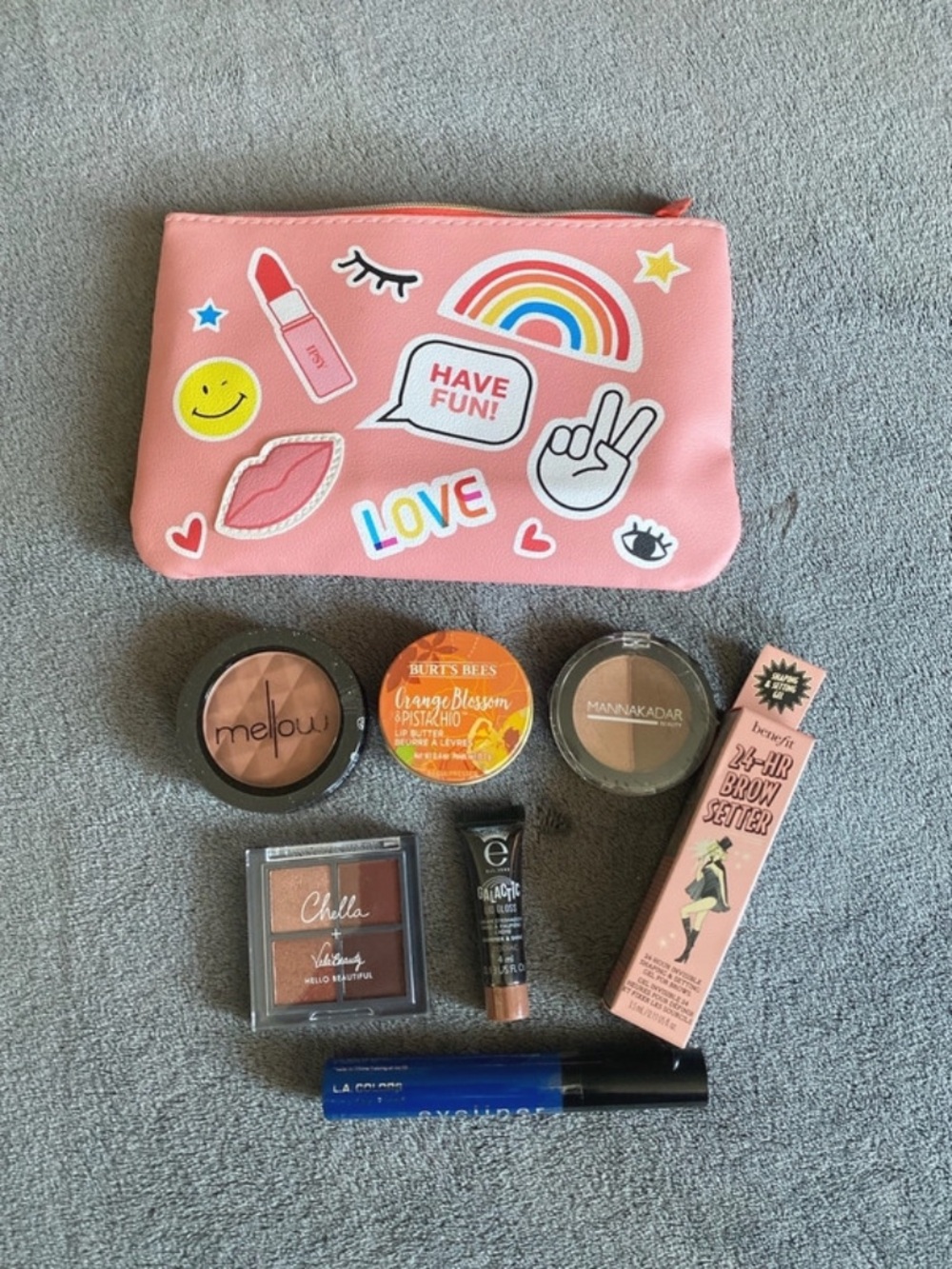 Cosmetic Pouch with Makeup Lot of 7